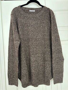 Pink Clover Marled Brown Crewneck Sweater